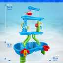 BELLOCHIDDO Kids Sand Water Table for Toddlers - 4-Tier Splash Sand Table Water Toy for Toddlers Kids Boys Girls, 36PCS Activity Sensory Table Summer Beach Outside Toys for Toddlers Age 3-5 5-8