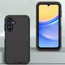 Case for Galaxy A15, Heavy-Duty Tough Rugged Shockproof Drop Protective Cover Cases for Samsung Galaxy A15, Black
