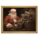 Christmas Wall Art Pictures, Vintage Christmas Wall Decor Prints, Vintage Santa Portrait Canvas Print Posters, Farmhouse Santa Pictures for Wall Framed 16x24 Inch