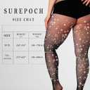 SUREPOCH Powerhouse Sturdy Radiant Rhinestone Fishnet Stockings, Plus Size Tights Club Outfits for Women (Medium-X-Large, Black)