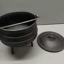 Bruntmor Pre-Seasoned Cast Iron Cauldron - 6 Quart African Potjie Pot with Lid - 3-Legged Dutch Oven for Camping and Over-the-Fire Cooking - Durable Outdoor Cookware for Stews, Chili, and Slow Cooking