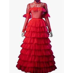 CosFantasy Womens Lydia Cosplay Costume Red Gothic Wedding Dress Gown Bride Costume Halloween FY0100 L