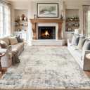 Area Rugs 9x12 Living Room - Washable Rug Modern Abstract Soft Large Neutral Non-Slip Carpet Indoor Floor Stain Resistant Thin Carpets for Bedroom Dining Room Farmhouse Nursery Home Office Multi