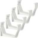 RUBII 4 Pcs 5"W Exterior Gutter Support, Weatherproof ABS Roofing Gutter Hangers, White Rain Gutters Brackets for Roof Gutters Repairing Sagging