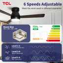 TCL Ceiling Fans with Lights, 42 inch 3 blades Low Profile and Remote Control, Reversible, Flush Mount, 3CCT, Dimmable, Noiseless, Black Ceiling Fan for Bedroom, Indoor/Outdoor Use (Black, 42 Inch)