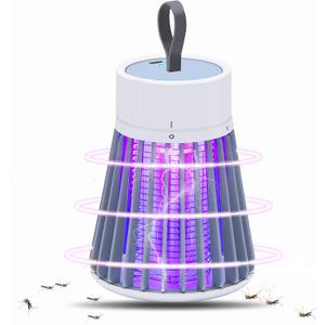 Rechargeable Mosquito Zapper for Home & Camping - UV Purple Light Electric Insect Trap, USB Charging, Safety Grid, Indoor/Outdoor Bug Killer (Gray)