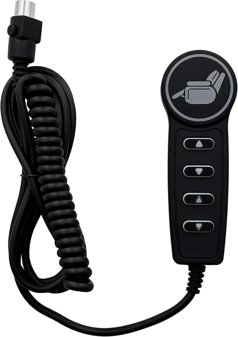 4 Button 5 Pin Remote Hand Control with USB A C Ports and Backlight for Electric Sofa Power Recliner Lift Chair Parts Replacement Handset Controller
