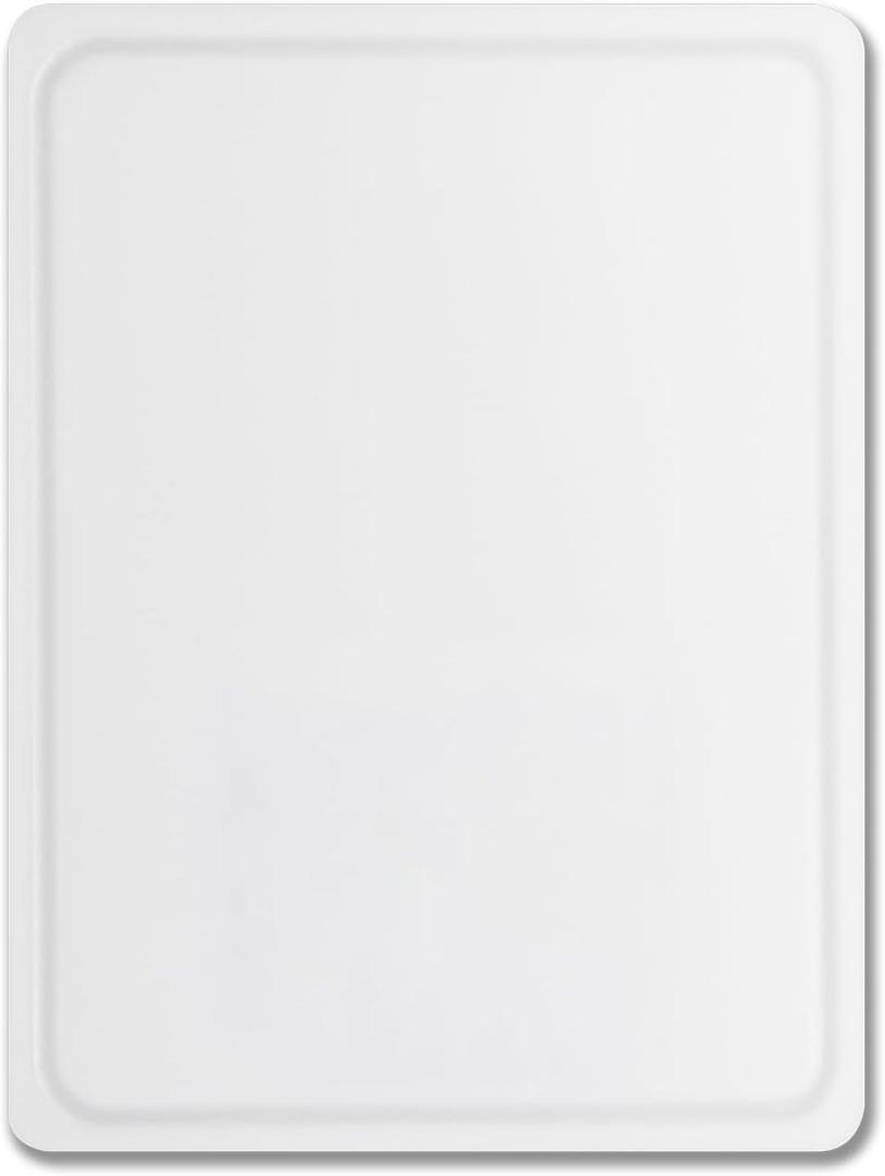 Dexas NSF Polysafe Pastry/Cutting Board with Well, 15 by 20 inches, White (Flat, 15"L x 20"W)