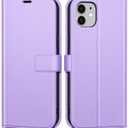Oakxco for iPhone 11 Wallet Case with Credit Card Holder, Magnetic RFID Slim Folio Book Flip Leather Phone Case for Women Men Girl, Cute Soft Silicone Rubber Shockproof Cover, Purple Lavender (Lilac)