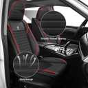 Seat Covers Full Set Fit for Nissan Rogue 2015-2026, Breathable and Comfortable Leather Car Seat Cover, Standard Waterproof Cushion Cover Auto Interior Accessories (Black Red)