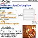 NANGOGEAR 304 Stainless Steel 13 Inches Cooking Grate Grill Grate W12