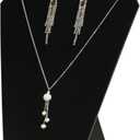 4Pcs/Set Necklace Display Stand for Selling, Earring Necklace Jewelry Set Easel Display Rack,Covered Soft Velvet with Cardboard Easel Necklace Display (4pcs design 2)