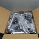 Folding Walker with 2 Skis and 5" Wheels, Lightweight Walkers for Seniors and Adults, Supports Up to 350 Pounds, Adjustable Height, Compact Standard Walker, Black