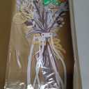 Colorleaf 3 Piece Lightweight Metal Wall Decor, Bathroom Wall Art Minimalist Flower Artwork for Kitchen Living Room Bedroom, Housewarming Gifts (13.7" x 6") (Beige Gold)