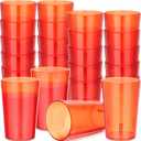 Meanplan 48 Pack Restaurant Grade 8oz Plastic Cup Break Resistant Drinking Glasses Are Reusable, Stackable and Shatterproof Drink Tumblers for Cafe Party and Catering Supplies (Red)