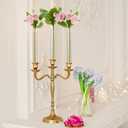 6 Pack 7.9" Glass Bud Vase Taper Candle Holder's Bud Vase for Flower Candlestick Sizes from 22mm to 27mm Adjustable Designed Specially for Taper Candle Holder for Tablescapes, Wedding Decor