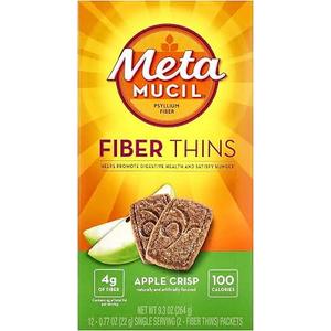 Metamucil Apple Crisp Flavored Fiber Thins Dietary Fiber Supplement with Psyllium Husk, 9.3 Ounce, BBD 10/08/2026