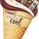 KATINAT Teacher Appreciation Gifts, Wooden Ice Cream Money Holder for Teacher, Thanks for Making School So Cool, End of Year Teacher Gift, Preschool Middle School High School Back to School