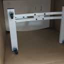 Seville Classics Airlift Mobile Height Adjustable Laptop Stand Computer Workstation for Sitting Classroom Home Office Medical Table w/Wheels, Flat Desk 24", White