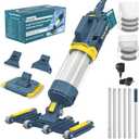 Vucaki 5-in-1 Cordless Pool Vacuum with 14" 8-Wheel Vacuum Head,10.8FT Telescopic Pole, 18.9GPM Suction, 70Min Runtime, IPX8 Waterproof, Pool Vacuum Cleaner for Inground & Above Ground Pools and Spas
