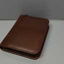 ELIZO Leather Portfolio Leather Padfolio Folio A5 Notebook Cover Work Folder Business Portfolio Organizer Binder Men Women Small (Antique, A5)