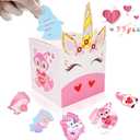 3 x Valentine Boxes 33 Pieces Unicorn Valentines Day Cards and Valentine Mailbox for Classroom Exchange Party Supplies (1 Unicorn Mailbox, 32 Valentine Cards, 1 Teacher Card) (Style B)