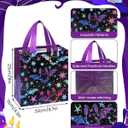 Liobelon 12 PCS Halloween Treat Bags Colorful Non-Woven Candy Tote Bag Reusable Party Gift Bags for Gifts Wrapping, Trick or Treat, Halloween Party Supplies, 9" X 8.7" X 4.3"