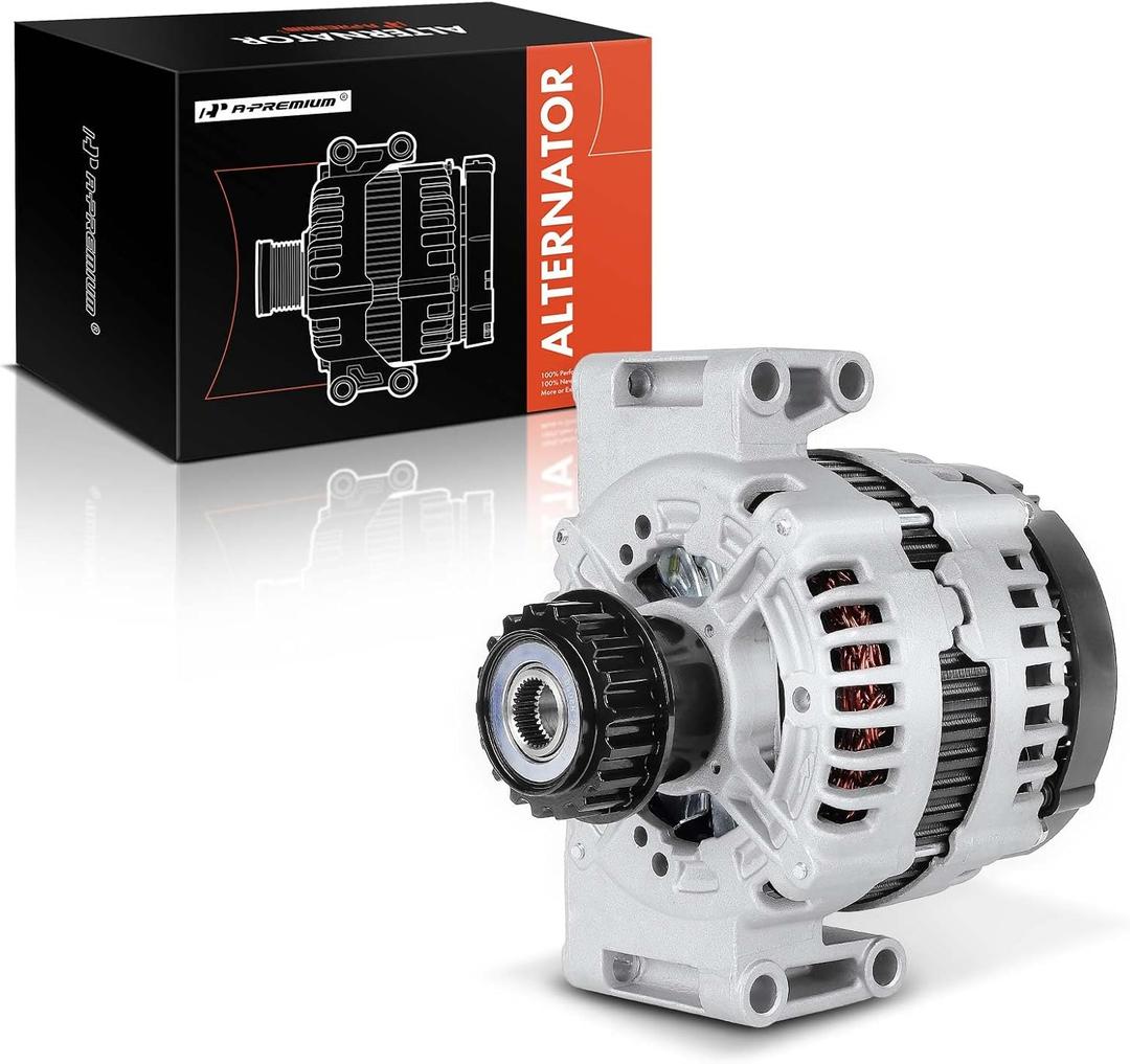 A-Premium Alternator Compatible with Volvo XC60 2010/2013-2014, XC90 2007-2014, S60 2011-2013, XC70 2008-2010/2013-2015, S80 2007-2015, V70 & Land Rover LR2, 12V 150A 18-Groove Decoupler Pulley CCW