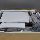 Rattan Nightstand with Charging Station,Farmhouse Bedside Table with 2 Storage Drawer and Open Wood Shelf, for Bedroom and Small Spaces,Night Stand with Solid Wood Legs (Walnut Brown-Outlet)