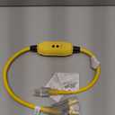 EP 3 Ft Lighted GFCI Extension Cord with 3 Electrical Power Outlets - 12/3 SJTW Heavy Duty Yellow Pigtail Extension Cable with 3 Prong Grounded Plug for Safety, UL Listed