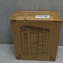 Jewelry Box Organizer for Women: 360 Rotating Vertical Storage Case, Ivory Leather with Pink Velvet, Ring Necklace Bracelet Holder, Gift Decor, 10 x 8.7 x 3.9 in (White)