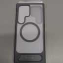 TORRAS Strong Magnetic & Seamless Stand for Samsung Galaxy S24 Ultra Case, Fit for MagSafe, Mil-Grade Drop Protection, Kickstand for Samsung Galaxy S24 Ultra Case, Translucent Back/Gray Edge