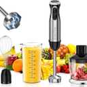 Bonsen kitchen 4-in-1 Immersion Blender Handheld, 20 Speeds Hand Blender with Turbo Mode, Stainless Steel Blade, Egg Whisk, Beaker & Chopper Bowl, Stick Mixer for Soup, Smoothie, Puree, Baby Food