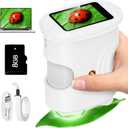 Kids Microscope Handheld - Digital 1000X Zoom Mini Pocket Microscope, HD Photo & Video Recording with 8GB TF Card, Educational Toys for Boys Girls 3 4 5 6 7 8+ Years, STEM Birthday Gifts (White)