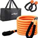 Kinetic Recovery Tow Rope (36000lbs) with 2 UHMWPE Soft Shackles (40000lbs), Heavy-Duty Offroad Snatch Strap, Vehicle Recovery kit for Jeep car Truck ATV UTV SUV (Orange, 1x30)