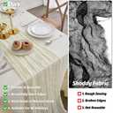 Nialnant 6 Pack Beige Boho Table Runners,10Ft Rustic Cheesecloth Table Runner for Special Banquets Party,Wedding Bridal Shower Birthday Decorations,Indoor & Outdoor