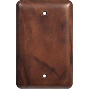 Gloss Finish Blank Wall Plate Solid Wood 1-Gang Cover Plate in Premium North American Walnut