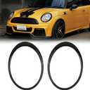Osompar Headlight Trim Ring Headlamp Bezel Compatible with 2007-2015 Mini Cooper Gen2 R55 R56 R57 R58 R59 Replaces 51137149905 51137149906 Black Pair Driver Passenger Side