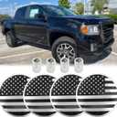 4 PCS 3 1/4 inches=83mm Car Wheel Center Hub Cover for Chevrolet,Silver Black American USA Flag Wheel Center Caps fit Most 18"&20"&22" Rims for GMC Sierra,Chevy Silverado,Camaro, Toyota,F150