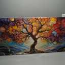 Colorful Tree Canvas Wall Art for Bedroom - Abstract Pictures Wall Art for Living Room - Modern Pictures for Office Wall Decor Size 24" x 48"