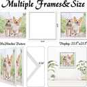 24x24 Picture Frame Set of 2, White Square Photo Frames High Transparent Wall Gallery Desktop Horizontal Vertical for Canvas Collage Photo Poster Certificate 24 x 24 inches