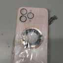 Magnetic Series Design for iPhone 15 Pro Max Case,[Compatible with MagSafe][Military Drop&Full Camera Lens Protector] Large Window Logo View Dust-Proof Matte Shockproof Cover,Pink