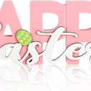 COCHIE Wooden Happy Easter Sign, Spring Decorations for Home, Office, Shelf, Mantel, Indoor, Wood Bunny Ear Egg Decor, Pink Spring Table Top Party Supplies Decoration (Easter)