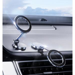 for Magsafe Phone Holder, Car Mount Folding & 360 Rotation Magnetic Phone Holder for Car Strong Magnets iPhone Car Mount Hands Phone Holders for Your Car Dash Fits iPhone17 16 15Pro Max (Silver)