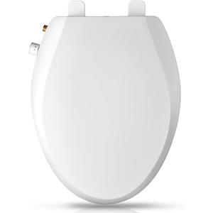 Elongated Bidet Toilet Seat with Quiet-Close, Non-Electric Bidet Mode with Dual Nozzles, Fit Elongated Toilet Seat, Adjustable Water Pressure with Brass Inlet (Elongated)