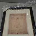 11x14 Wood Black Gold 2 Tone Vintage Antique Retro Picture Frame, Museum Grade Off White Mat 8x10, Real Glass Protection, Gold Trim