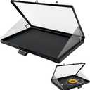 34"x22" Card Show Display Case,Portable Aluminum Trading Card Display Case,Clear Acrylic Card Box with Locks Suitable for Sports Card/TCG/Jewelry Collection (Black)