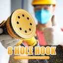 Maxdot 200 Pcs 5 Inch Sanding Discs 8-Hole Hook and Loop Gold Sandpaper Mixed Grits, 60, 80, 100, 120, 150, 220, 320, 400, 600, 800 for Random Orbit Sander