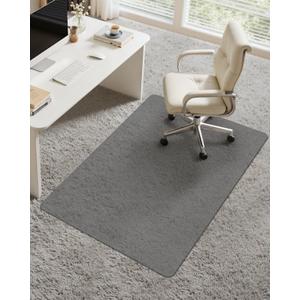 Blvornl 34.5"*47.1" Hard Material Chair Mat for High Pile Carpet and Hardwood Floor, Heavy Duty Computer Chair Mat, Frosted Clear Chair Pad for Rolling Chairs Office and Home Clear, Black