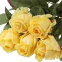 Artificial Realistic Roses Yellow Flowers 24" Real Touch Silk Roses Bouquet Long Stems Rose for Flower Arrangement Fake Roses Decor for Home Party Wedding Table Centerpieces Roses Realistic - 5 Pcs